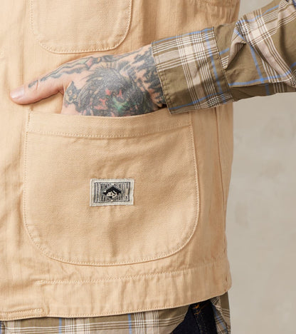 Fisherman Vest - Khaki Herringbone Twill