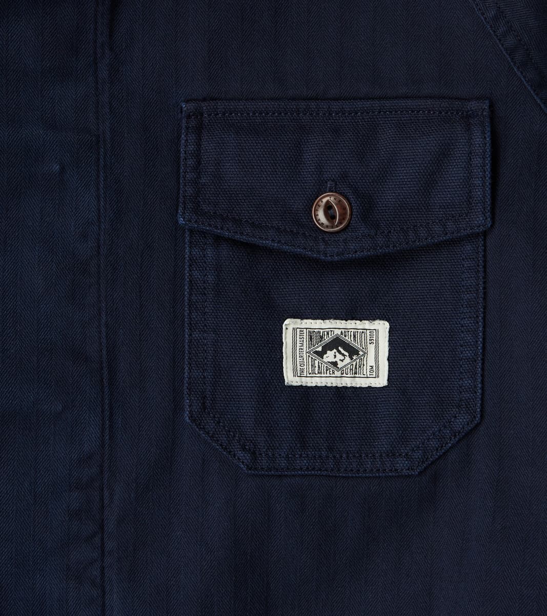 Italian Work Jacket - Navy Herringbone Twill