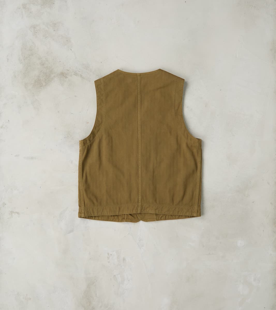 Fisherman Vest - Olive Herringbone Twill