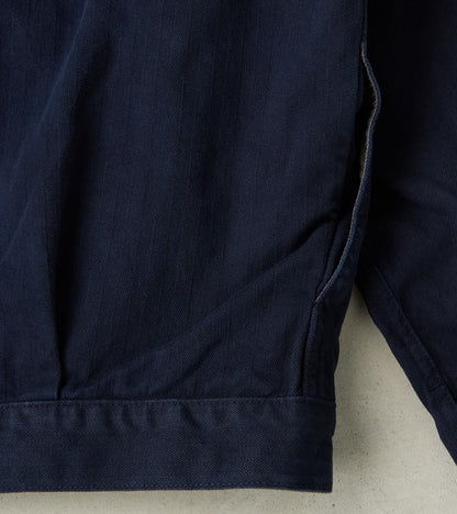 Italian Work Jacket - Navy Herringbone Twill