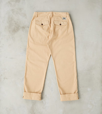 French Chino - Khaki Herringbone Twill