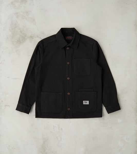 The Quartermaster - Utility Work Jacket - Charcoal Herringbone Twill