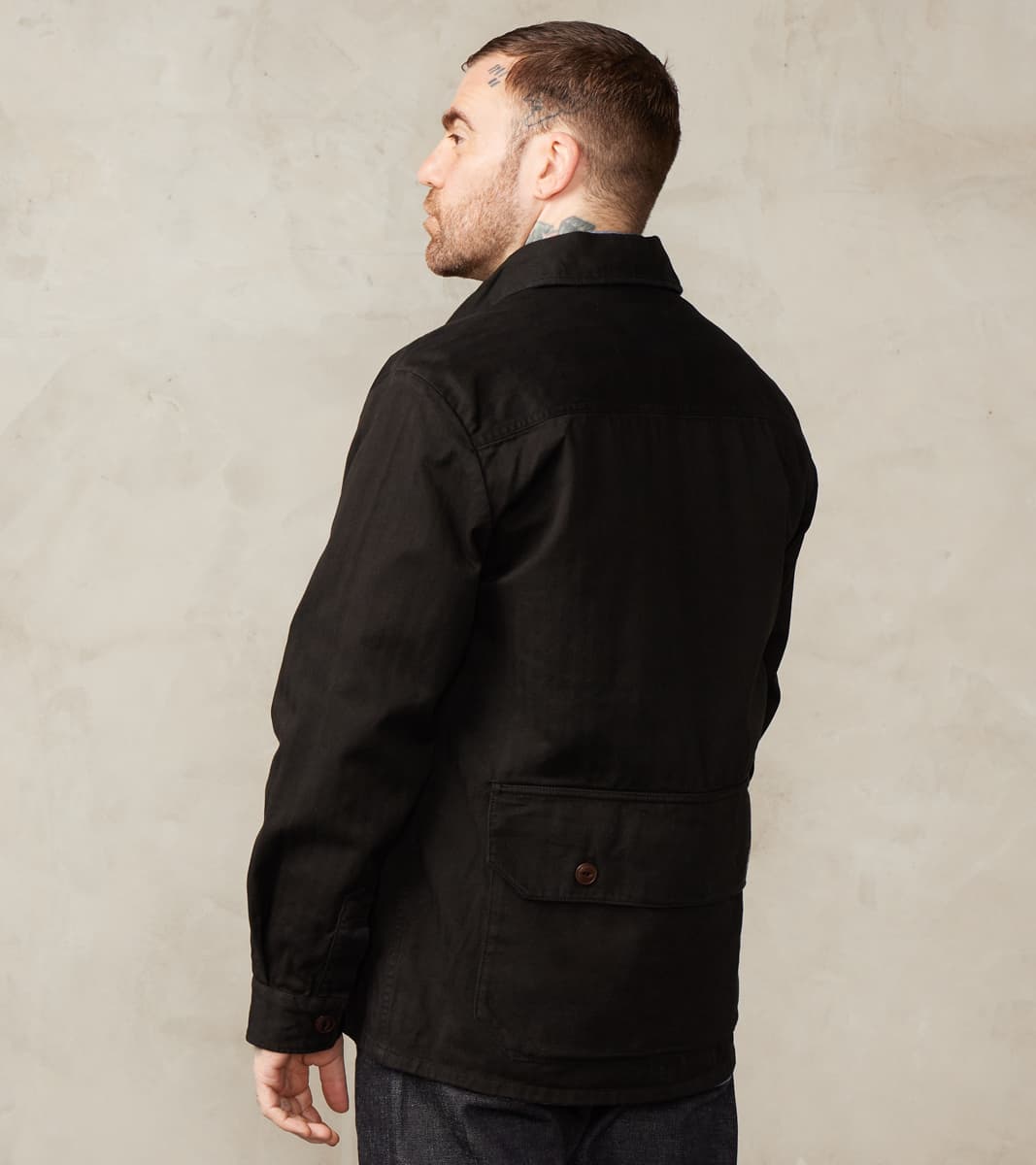 Utility Work Jacket - Charcoal Herringbone Twill