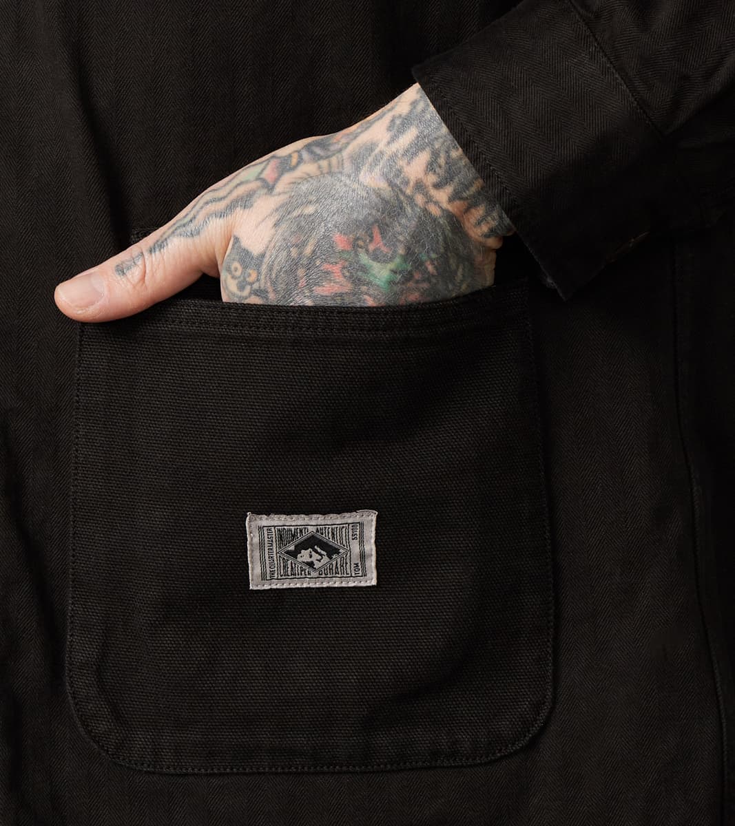 Utility Work Jacket - Charcoal Herringbone Twill