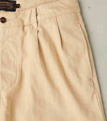 French Chino - Khaki Herringbone Twill