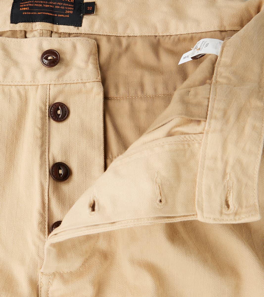 French Chino - Khaki Herringbone Twill