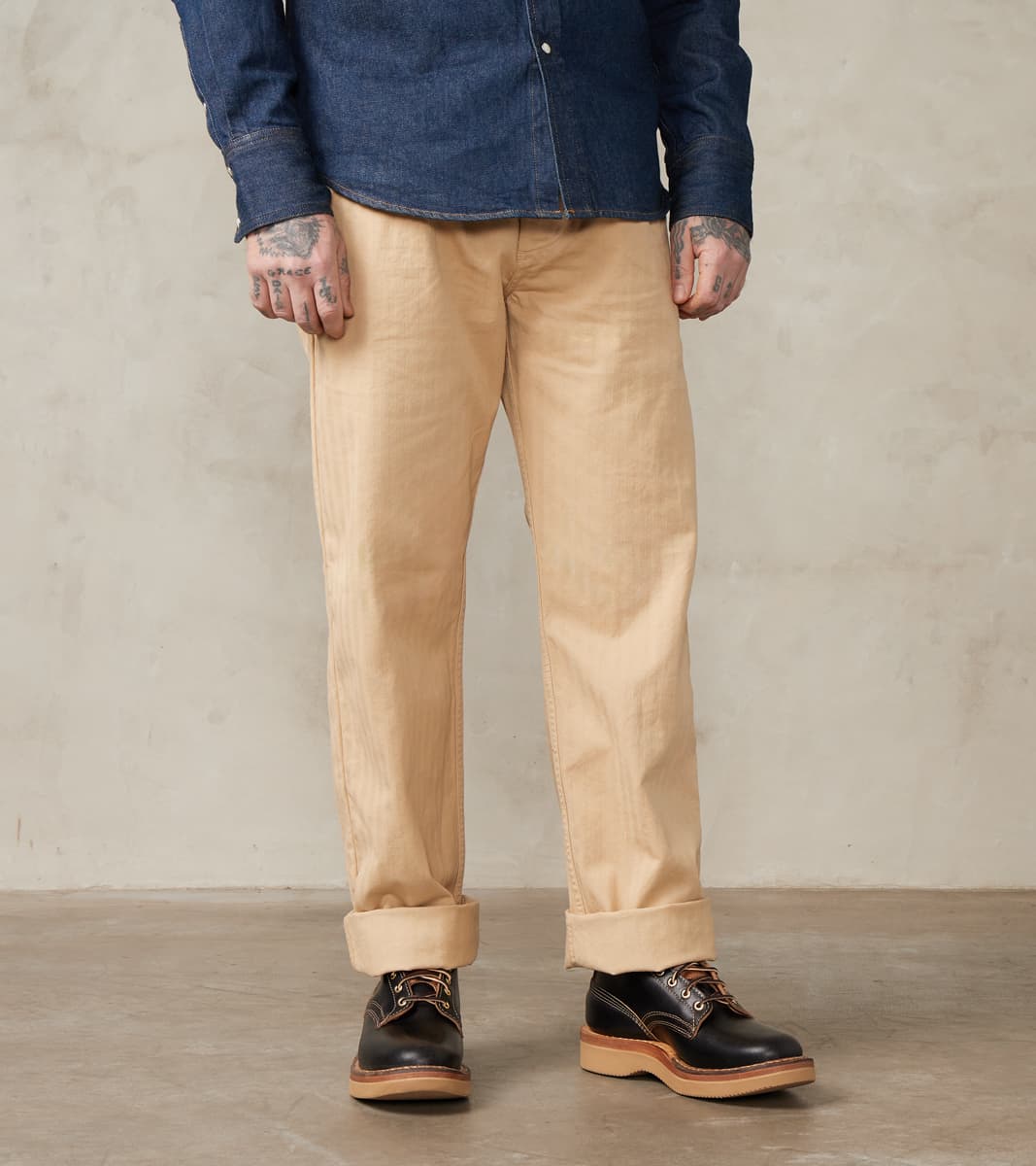 The Quartermaster - French Chino - Khaki Herringbone Twill