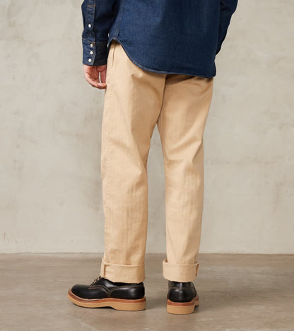 French Chino - Khaki Herringbone Twill