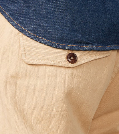 French Chino - Khaki Herringbone Twill