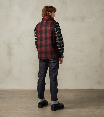 Messenger Vest - Buffalo Plaid Wool - Red