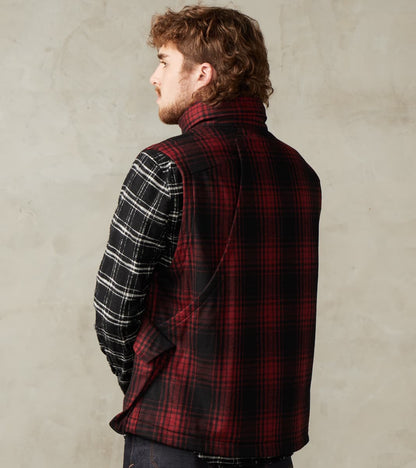 Messenger Vest - Buffalo Plaid Wool - Red