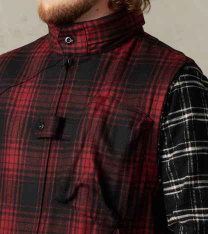 Messenger Vest - Buffalo Plaid Wool - Red