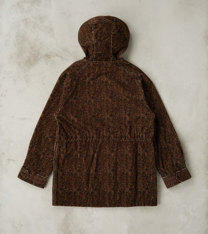 Mountain Parka - Herringbone Neps Tweed Printed Corduroy - Dark Olive