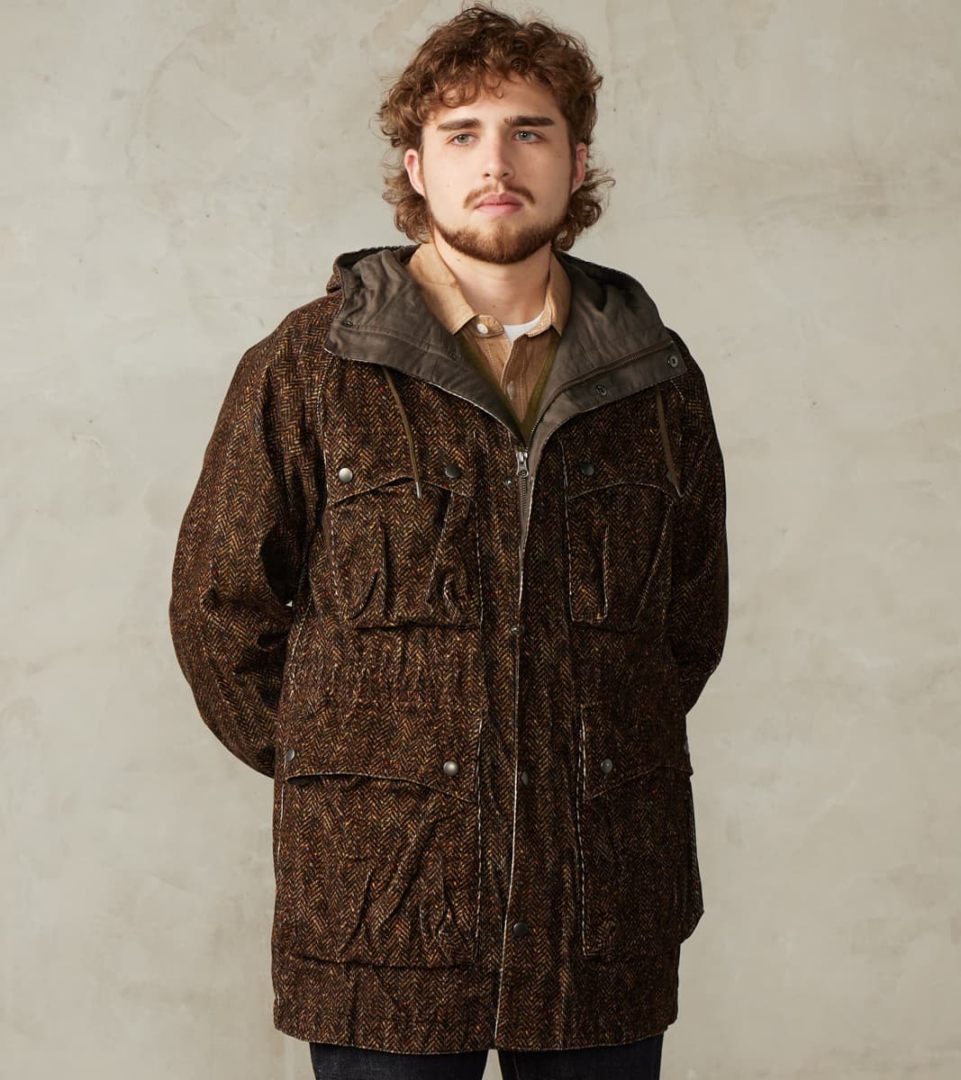 ts(s) Mountain Parka - Herringbone Neps Tweed Printed Corduroy - Dark …