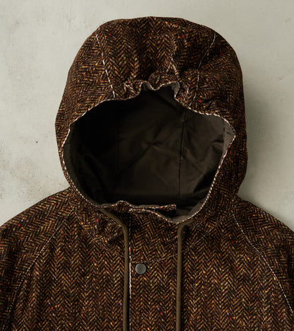 Mountain Parka - Herringbone Neps Tweed Printed Corduroy - Dark Olive