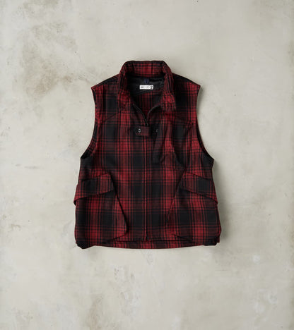 ts(s) Messenger Vest - Buffalo Plaid Wool - Red