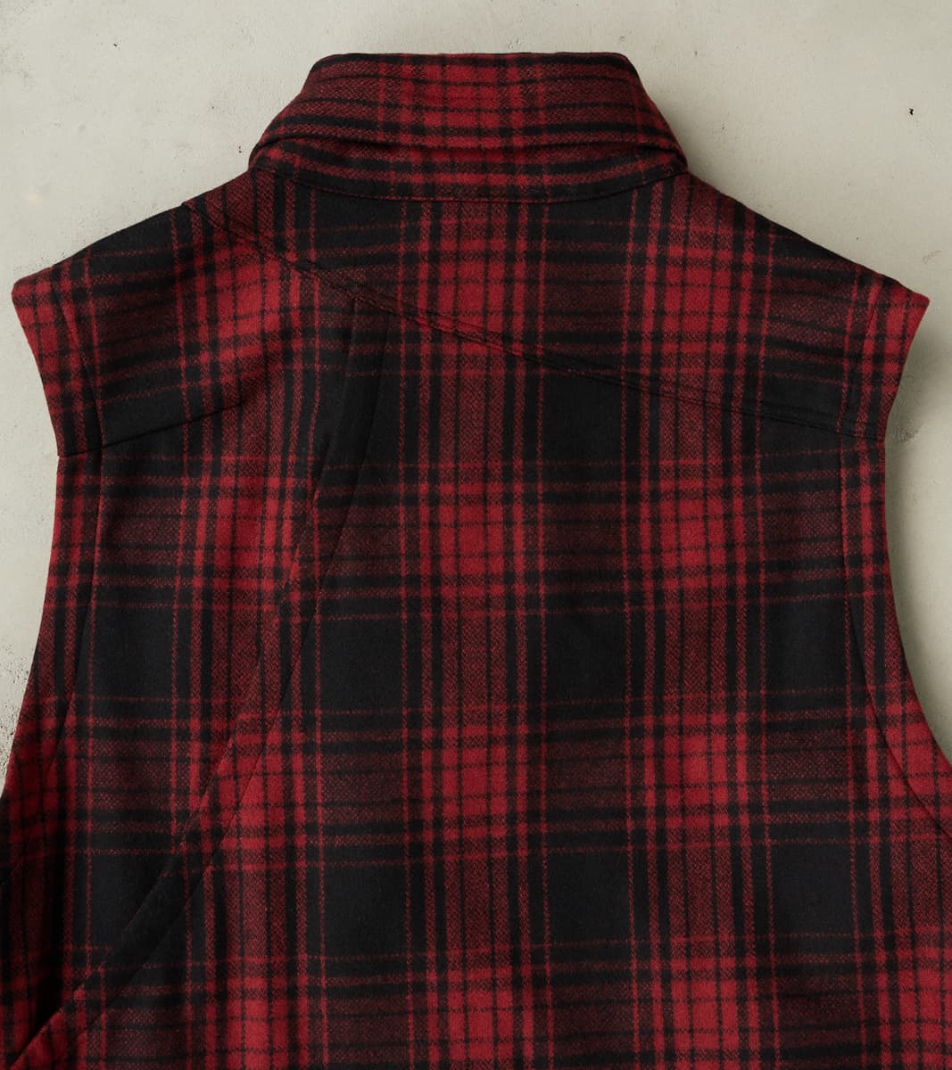 Messenger Vest - Buffalo Plaid Wool - Red