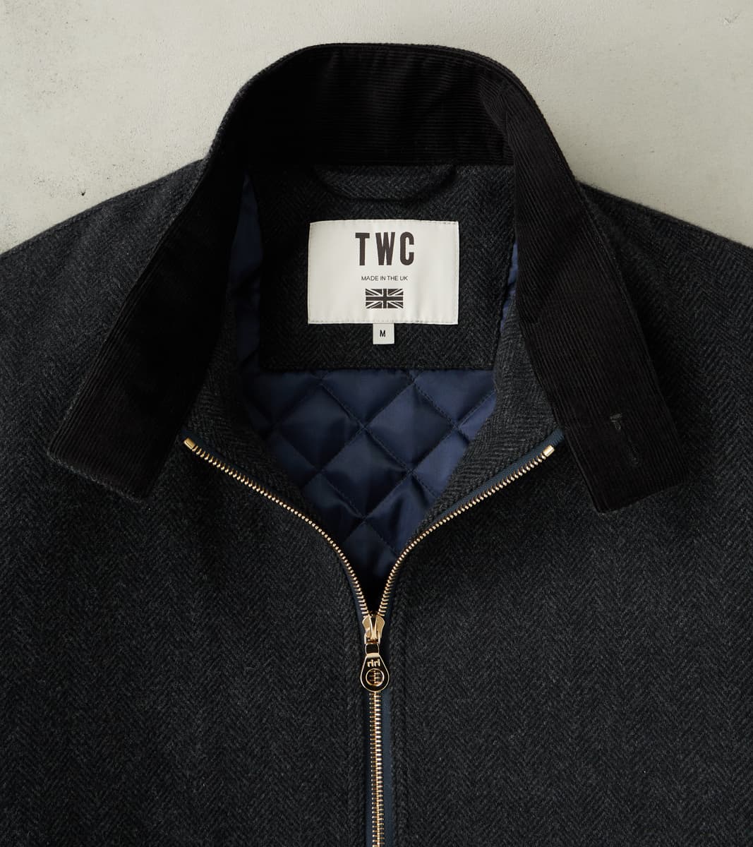 TWCXDR Jericho Harrington - Marling & Evans® Charcoal Merino Wool Herringbone