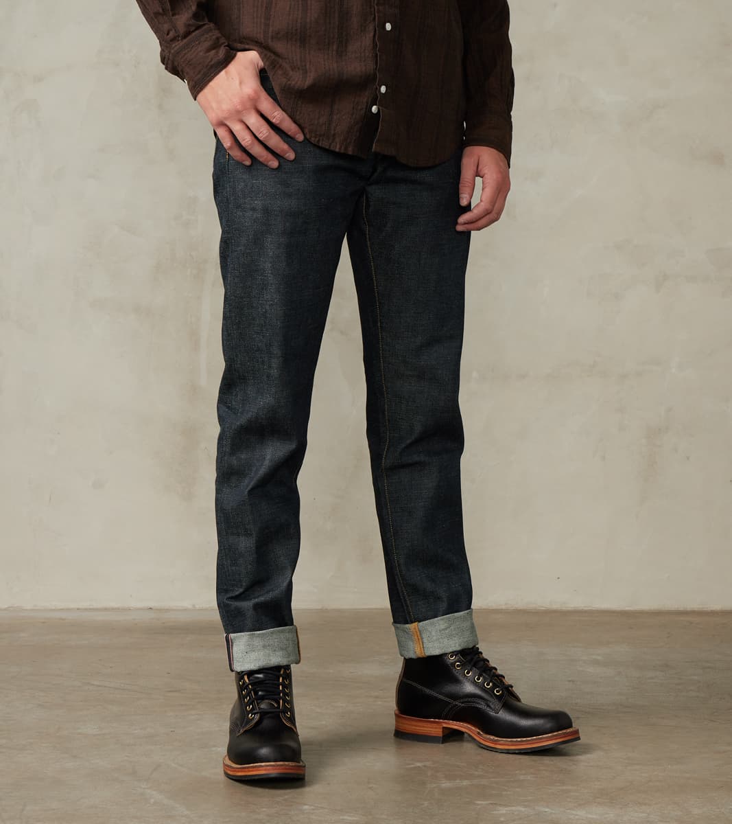 The Workers Club x Division Road 005 - Relaxed Tapered - Raw Indigo