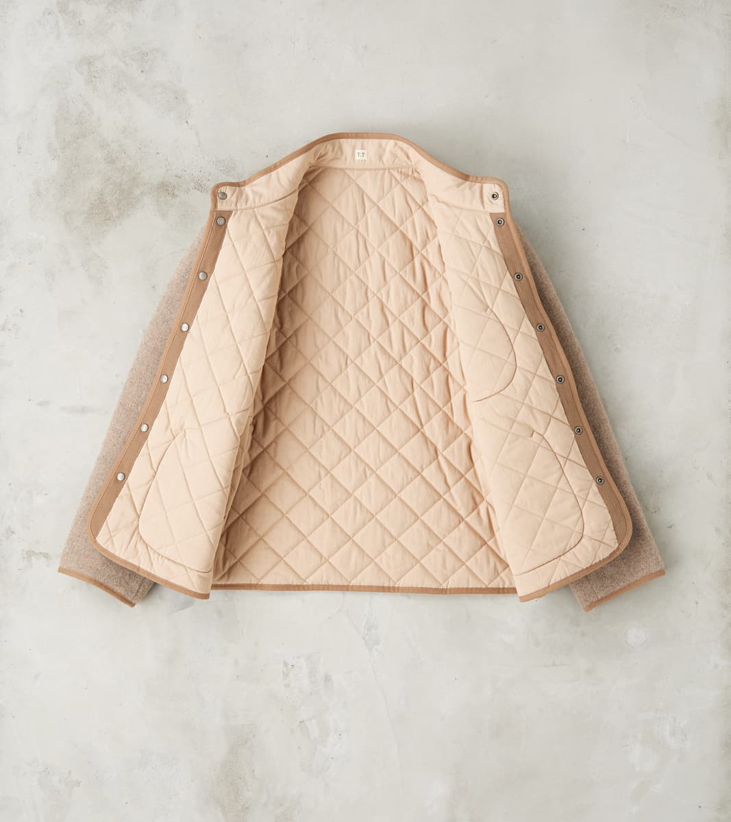 Lot. 323 Quilt Lining Blanket Jacket - Hopsack Wool - Undyed Beige