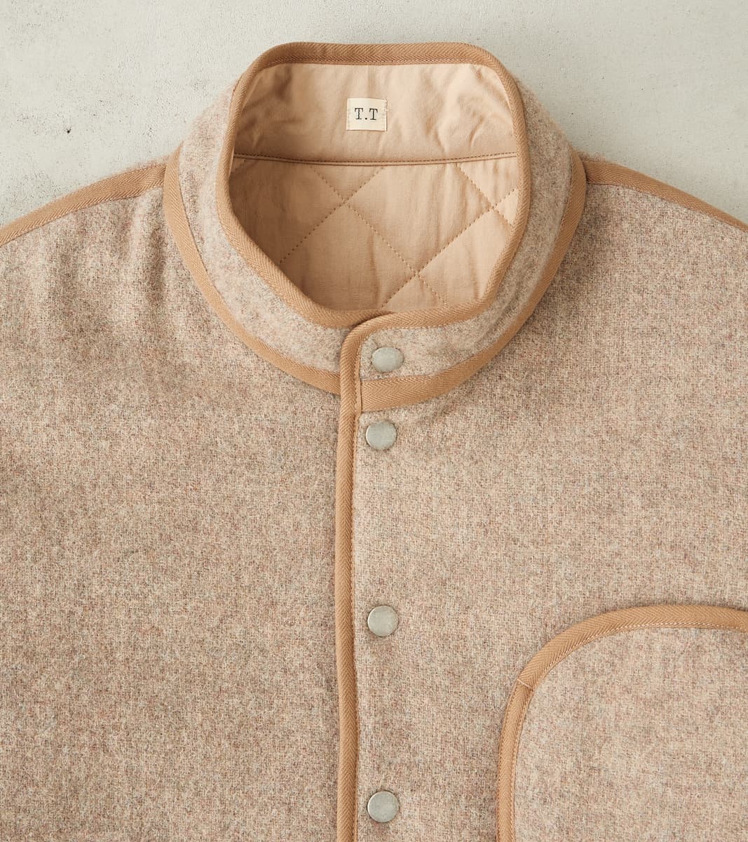 Lot. 323 Quilt Lining Blanket Jacket - Hopsack Wool - Undyed Beige