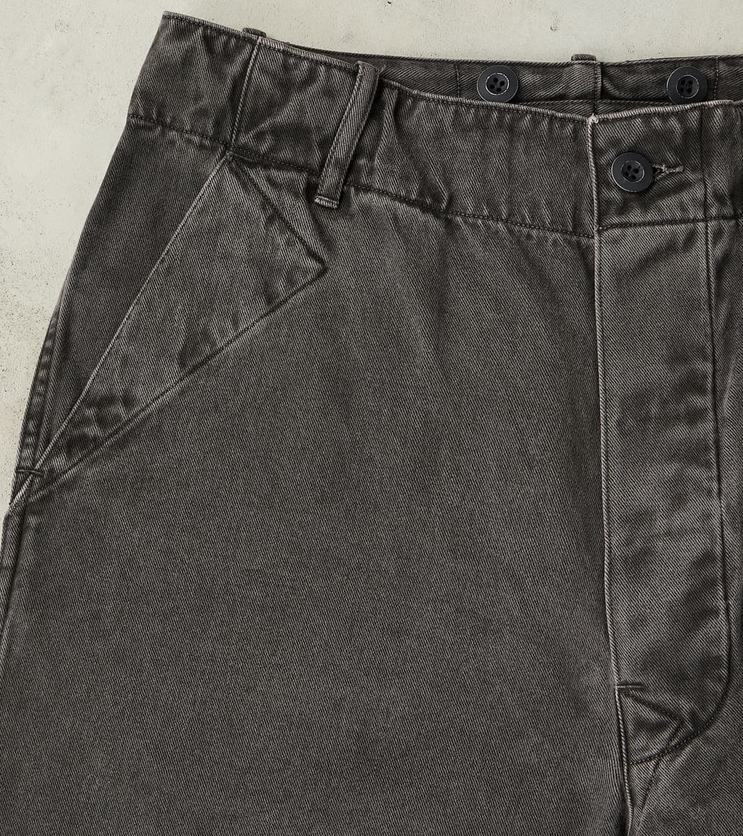Lot. 223 British Work Trousers - Chino Cloth - Sumi Dyed Charcoal