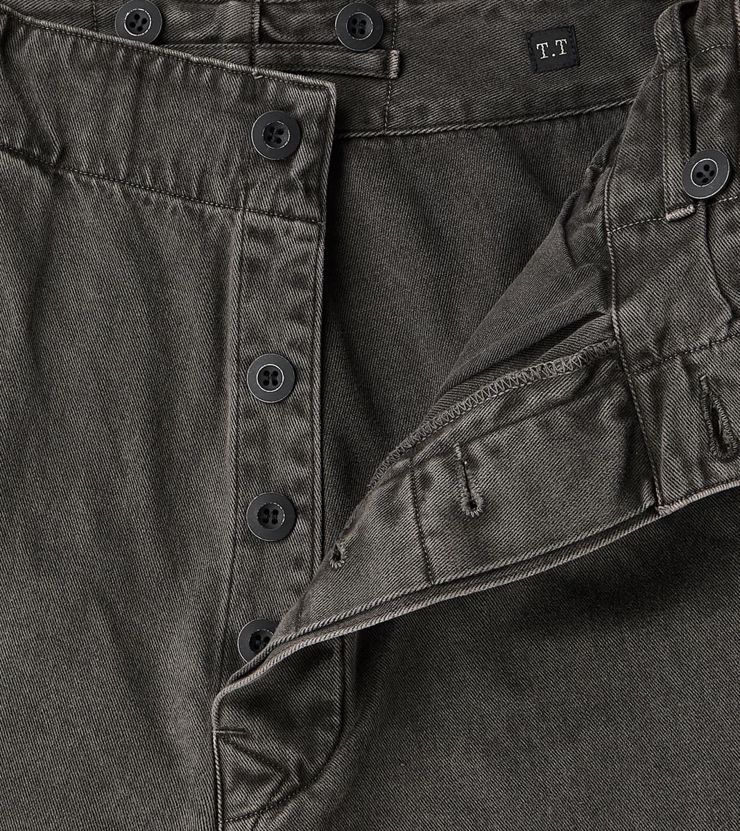 Lot. 223 British Work Trousers - Chino Cloth - Sumi Dyed Charcoal