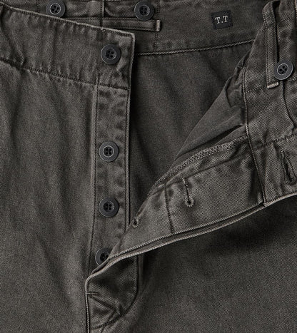 Lot. 223 British Work Trousers - Chino Cloth - Sumi Dyed Charcoal