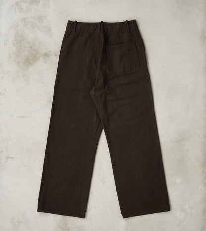 Lot. 223 British Work Trousers - Chino Cloth - Mud Dyed Brown