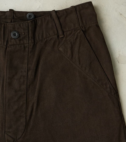 Lot. 223 British Work Trousers - Chino Cloth - Mud Dyed Brown