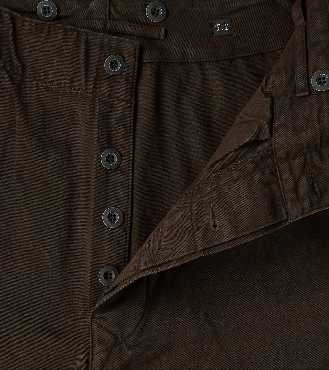 Lot. 223 British Work Trousers - Chino Cloth - Mud Dyed Brown