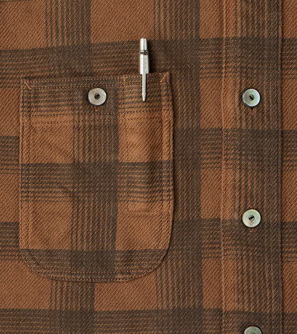 Lot. 111 Work Shirt - Printed Check Twill Flannel - Brown