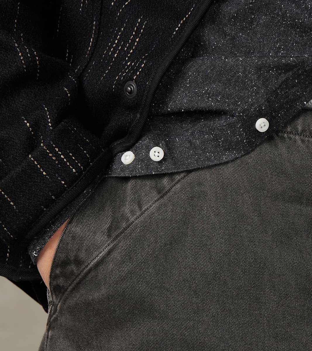 Lot. 223 British Work Trousers - Chino Cloth - Sumi Dyed Charcoal