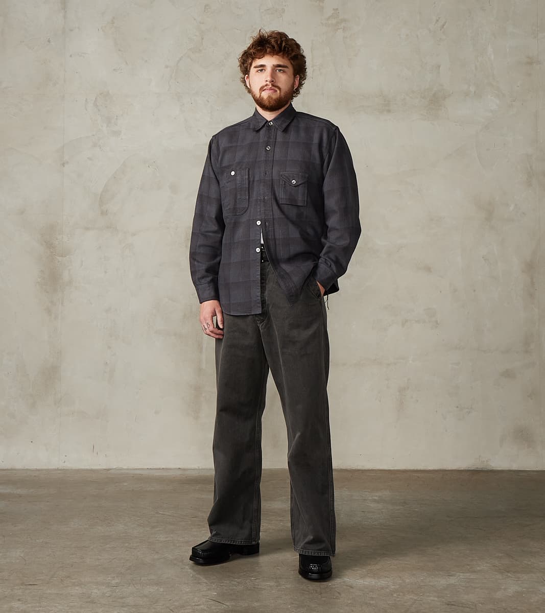 Taiga Takahashi T.T Lot. 111 Work Shirt - Printed Check Twill Flannel …
