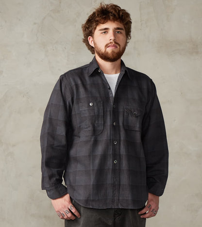 Lot. 111 Work Shirt - Printed Check Twill Flannel - Charcoal