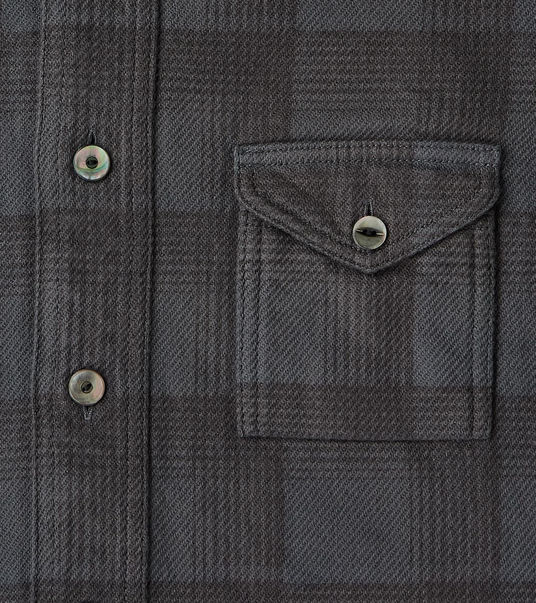 Lot. 111 Work Shirt - Printed Check Twill Flannel - Charcoal