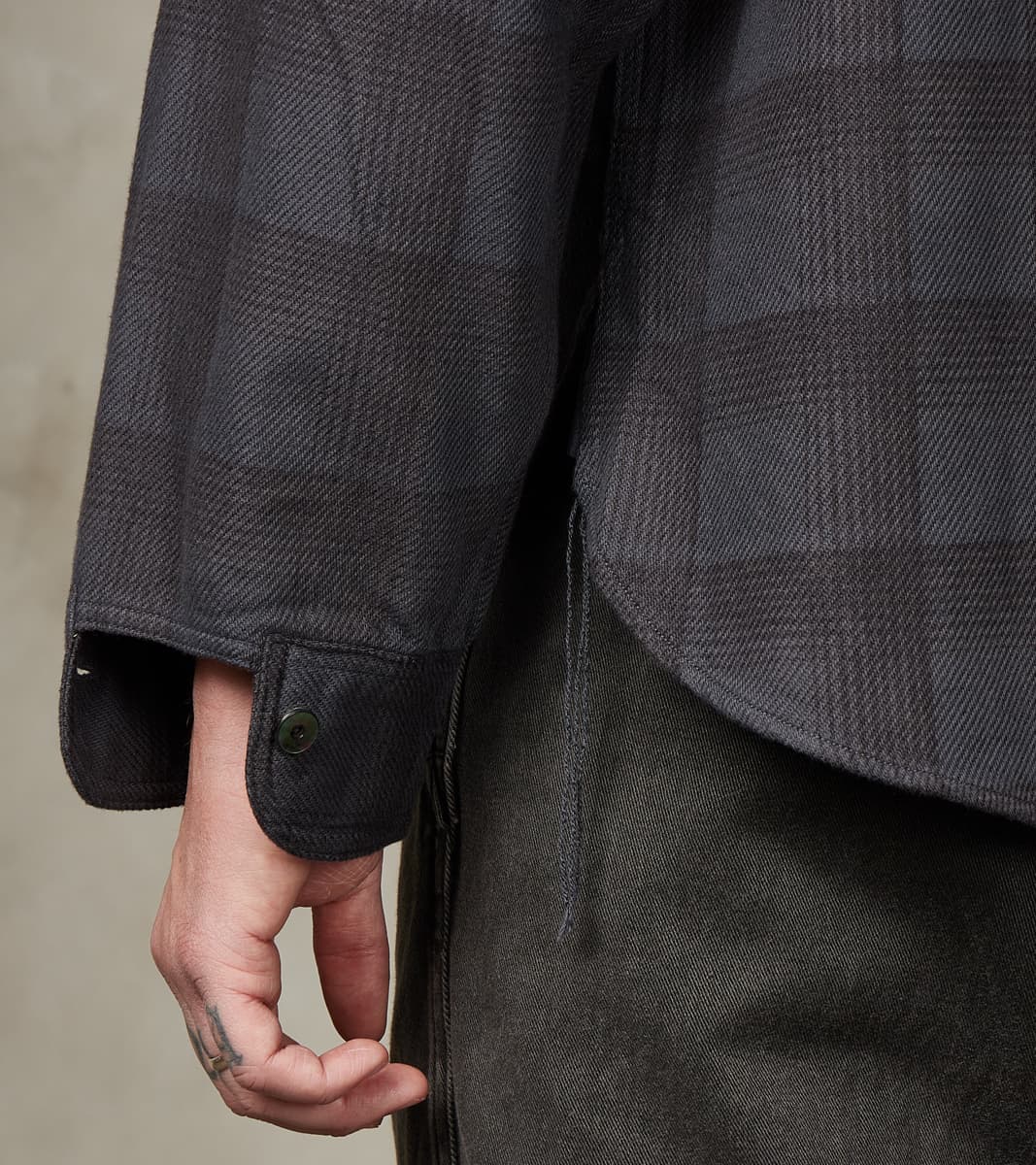 Lot. 111 Work Shirt - Printed Check Twill Flannel - Charcoal