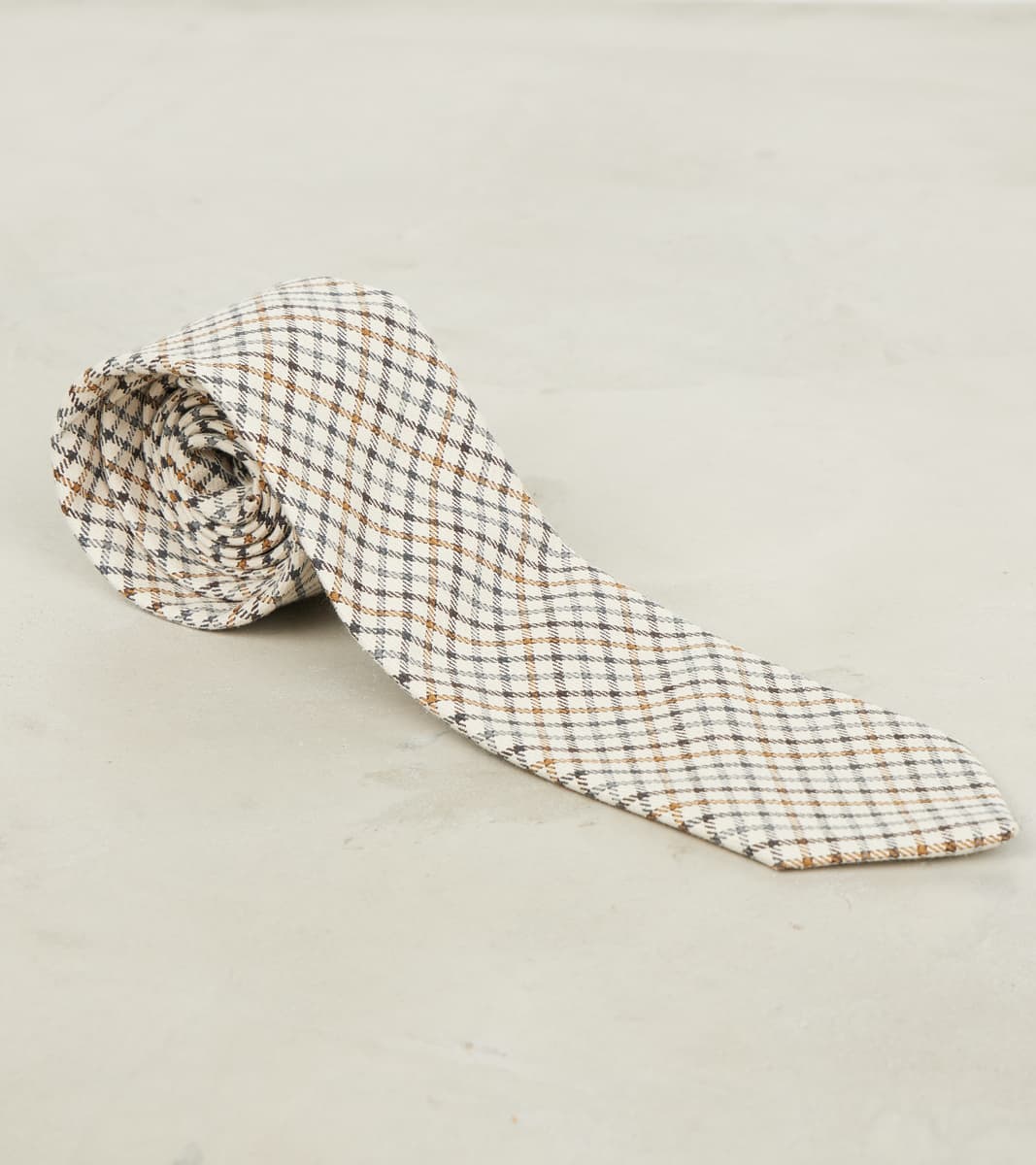 Neck Tie - Smoky Plaid Cotton Twill Cloth - Tattersall