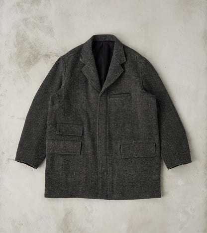 Taiga Takahashi T.T Lot. 405 Atelier Coat - Herringbone Tweed - Sumi D…