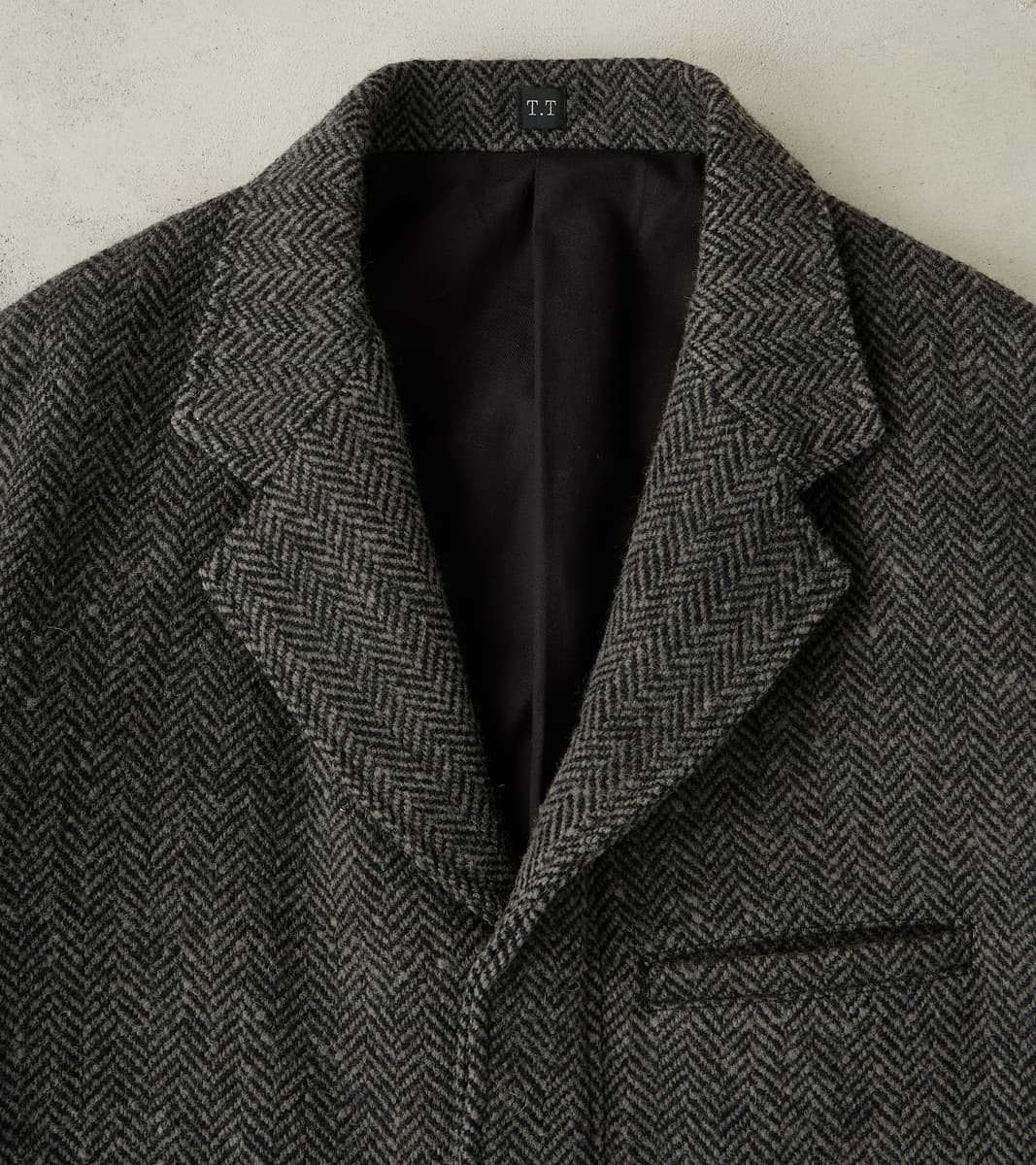 Lot. 405 Atelier Coat - Herringbone Tweed - Sumi Dyed Black
