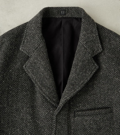 Lot. 405 Atelier Coat - Herringbone Tweed - Sumi Dyed Black