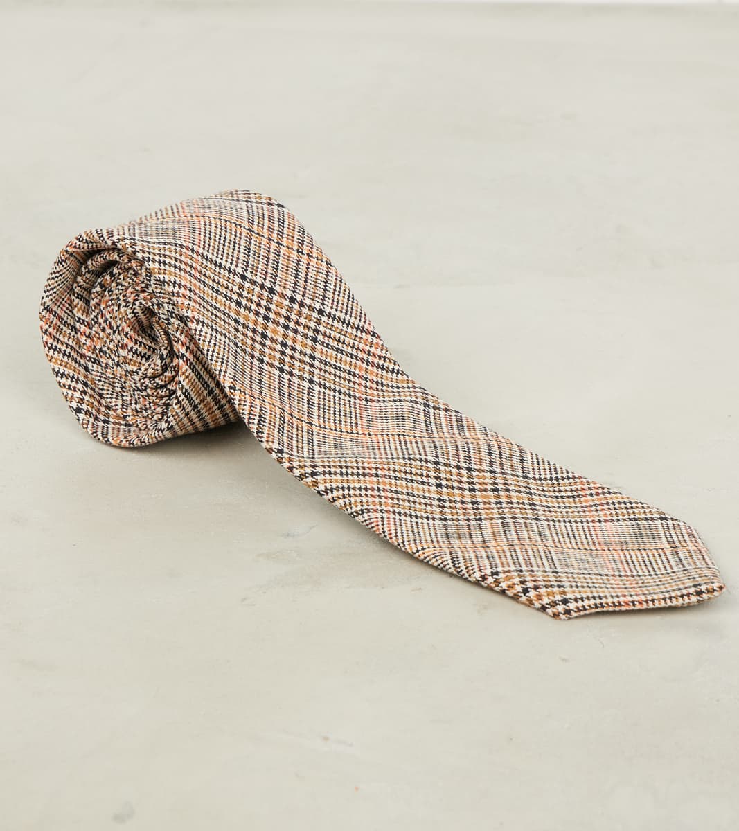 Neck Tie - Smoky Plaid Cotton Twill Cloth - Glenplaid