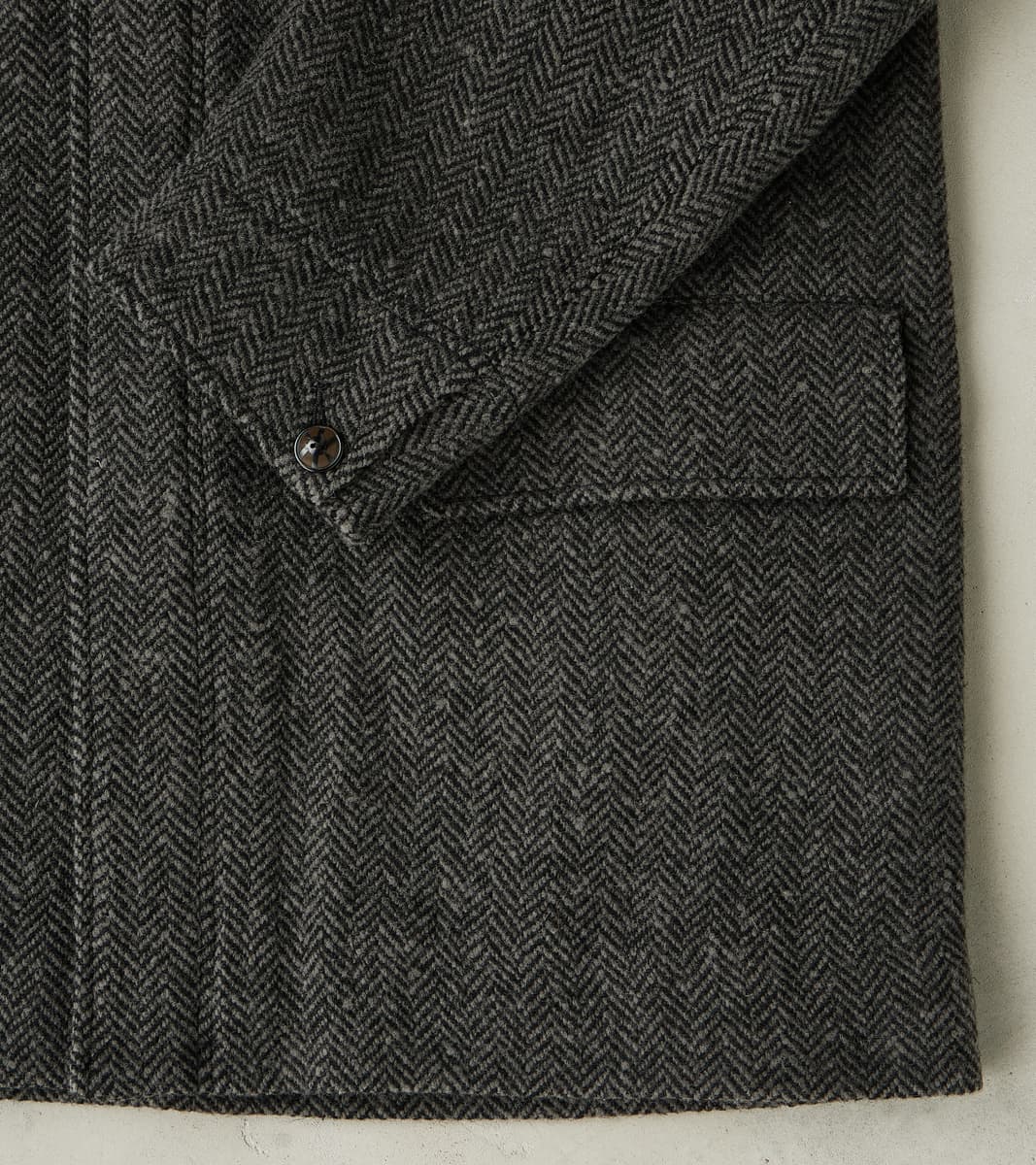 Lot. 405 Atelier Coat - Herringbone Tweed - Sumi Dyed Black