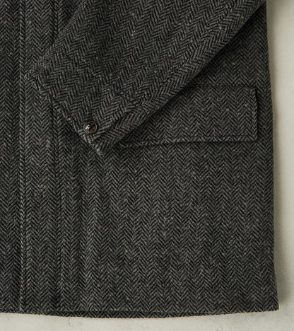Lot. 405 Atelier Coat - Herringbone Tweed - Sumi Dyed Black