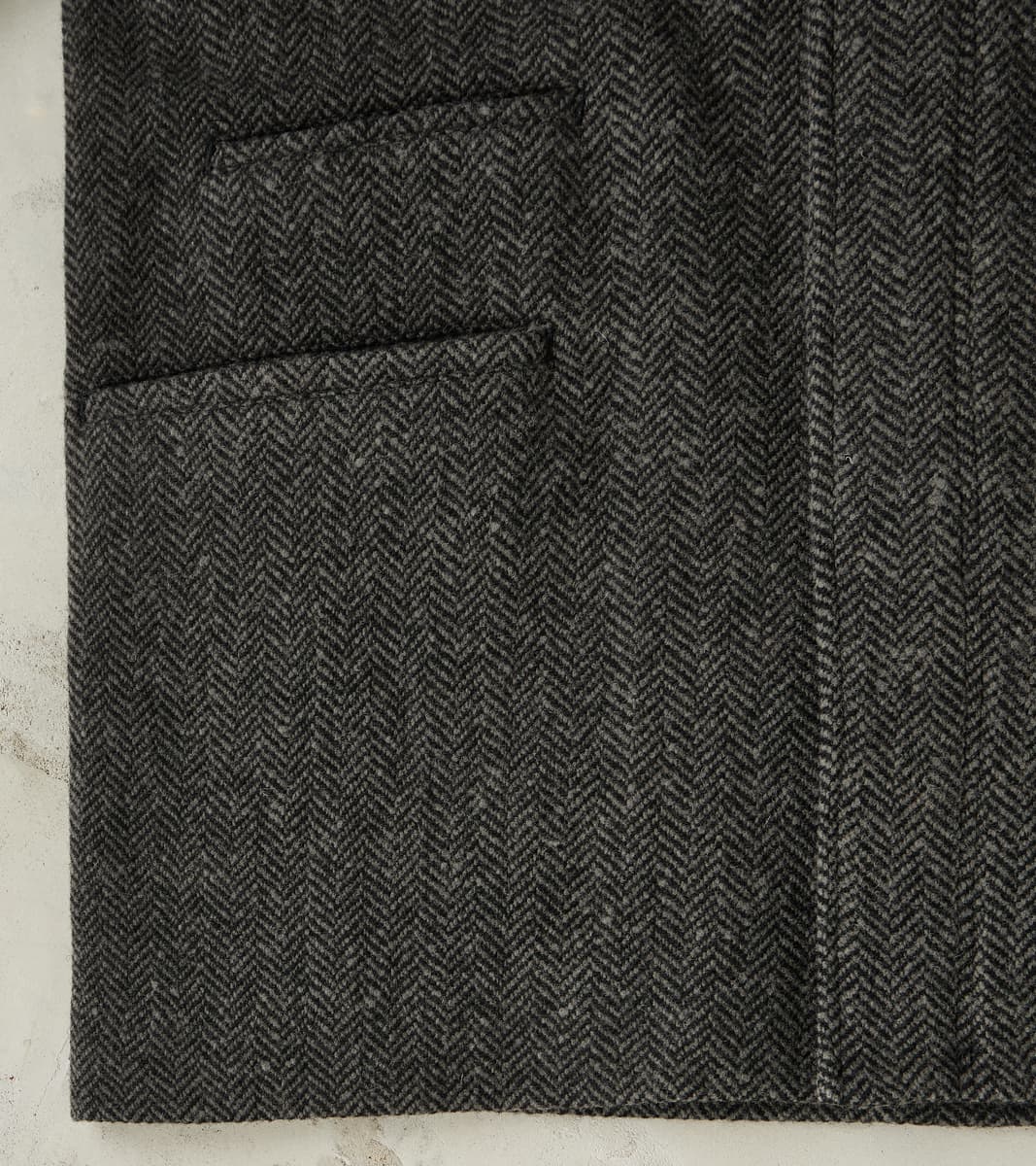 Lot. 405 Atelier Coat - Herringbone Tweed - Sumi Dyed Black