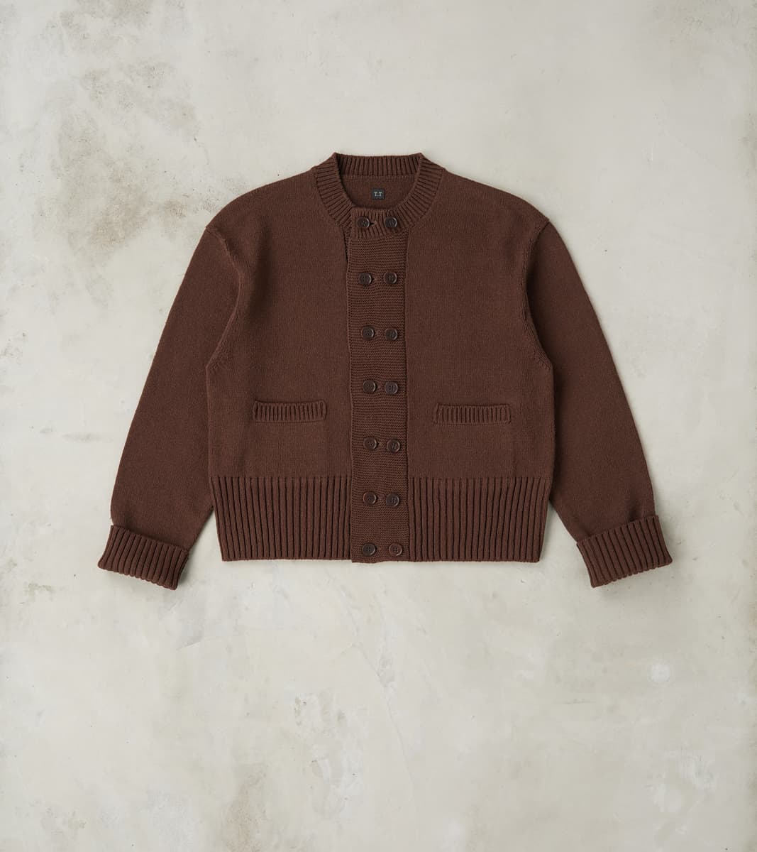 Taiga Takahashi T.T Lot. 506 DB Cardigan - Silk Noil - Brown