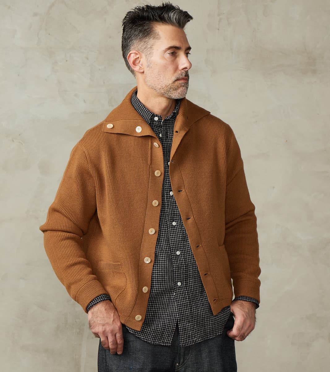 Taiga Takahashi T.T Lot. 521 Turtleneck Cardigan - Merino