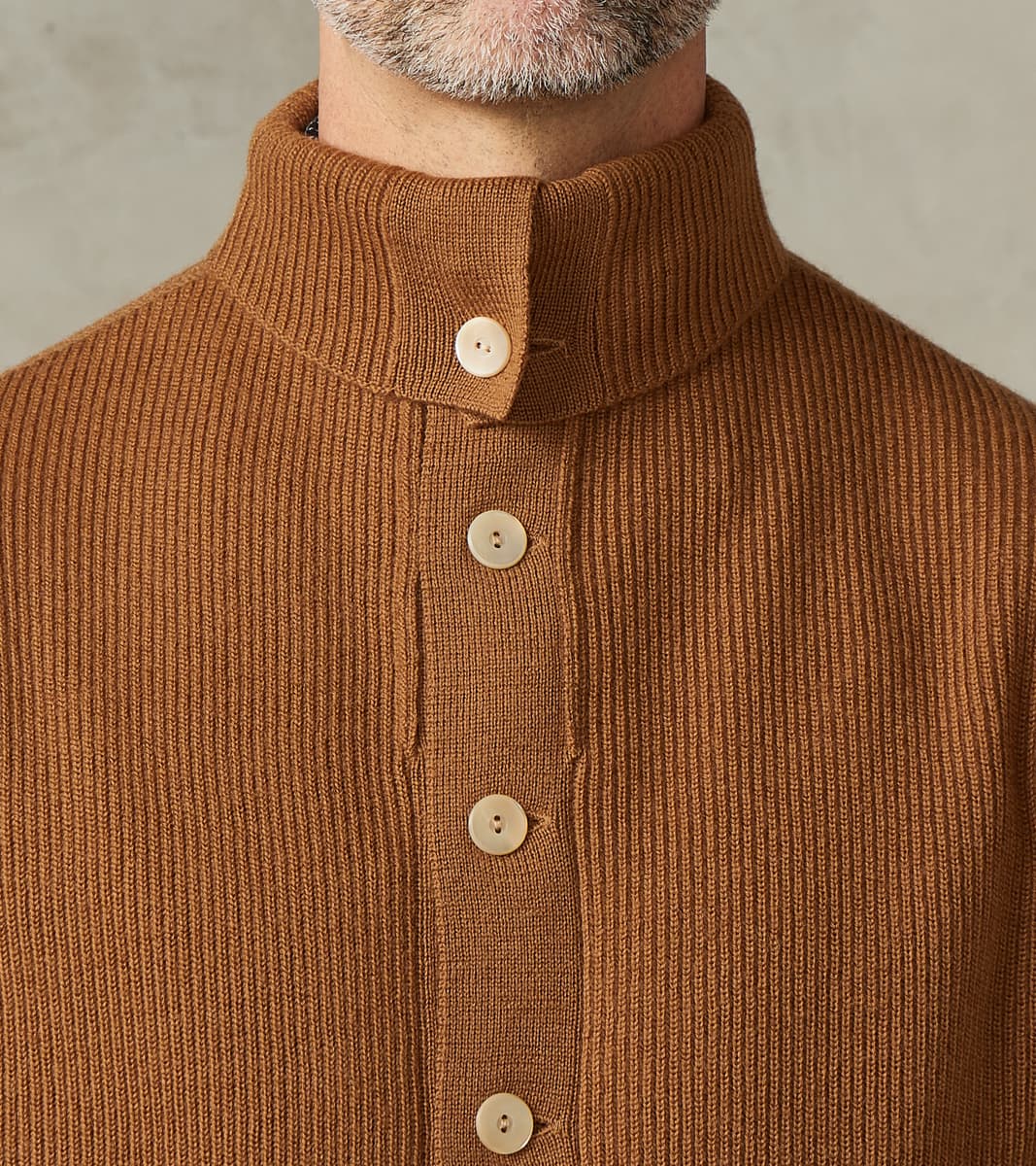 Lot. 521 Turtleneck Cardigan - Merino Lambswool - Camel