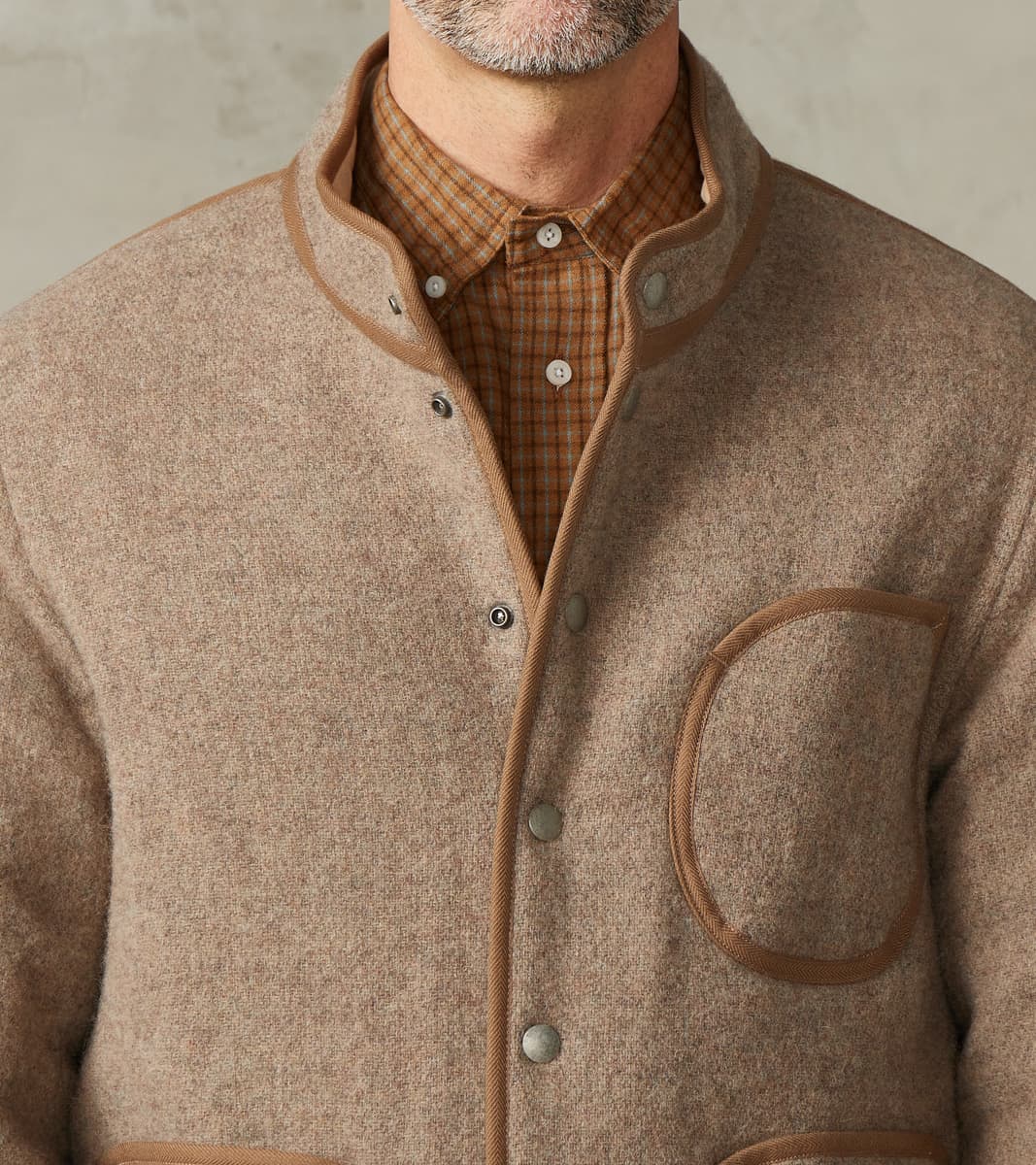 Lot. 323 Quilt Lining Blanket Jacket - Hopsack Wool - Undyed Beige