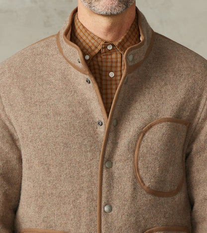 Lot. 323 Quilt Lining Blanket Jacket - Hopsack Wool - Undyed Beige